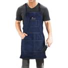 Avental de ferramentas Dadidyc Denim Jean impermeável com 4 bolsos azul