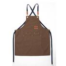 Avental de lona de algodão marrom com bolsos para homens e mulheres 76x68cm