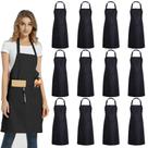 Avental DUSKCOVE Plain Bib preto, pacote com 12 bolsos e 2 bolsos, unissex Avental DUSKCOVE Plain Bib preto, pacote com 12 bolsos e 2 bolsos, unissex