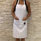 Avental em Gabardine de Viscose Branco
