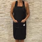 Avental em Gabardine de Viscose Preto