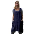 Avental feminino Larmliss Pinafore Square Cross Back de algodão/linho