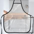 Avental Infantil Escolar Transparente para Pintura Preto