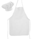 Avental Liso De Oxford Com Chapéu De Cozinheiro Branco