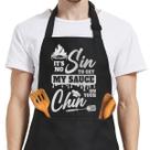 Avental SANDJEST engraçado com bolsos para homens que cozinham churrasco