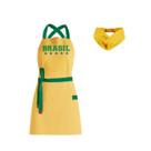 Avental Verde Amarelo Brasil Copa Futebol Faixa Buffet Bar