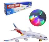 Avião Bate e Volta Airbus A380 Com Som e Luz A Pilha Na Caixa .
