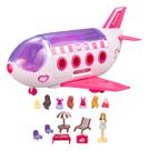 Avião Brinquedo Acessórios Boneca Troca Roupa Faz De Conta Cor Rosa Infantil