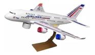 Avião Brinquedo Bate E Volta Com Som, Luzes e Suporte.