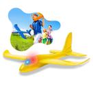 Avião De Isopor Planador Manual Voa Com Luz