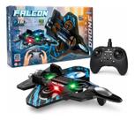 Avião Drone Controle Remoto Falcon C/Luzes - Giro 360 - 16 Comandos - Bateria Recarregavel - Polibrinq