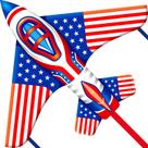 Avião Kite SGFTre Flag vermelho, azul, fácil de voar para crianças de 3 a 5 anos