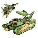 Avião militar de brinquedo com música, efeitos transformáveis e de iluminação