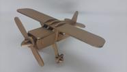 Avião Monomotor Decoração em MDF 3mm cor Ouro Metálico