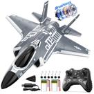 Avião RC DEERC F35 com motor brushless, 4 canais e estabilizador giroscópico