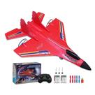 Avião RC Flying Fighter vermelho azul amarelo com controle remoto