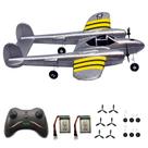 Avião RC PLRB TOYS P38 Iluminação Avião de Controle Remoto RTF