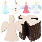 AWIZOM, 60 peças de enfeites de anjo de Natal de madeira, 10x8 cm