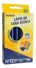 Azul Turquesa - Lápis de Cera Estaca - 12 Unidades - ACRILEX Azul Turquesa - Lápis de Cera Estaca - 12 Unidades - ACRILEX