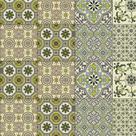 Azulejo Adesivo De parede fosco Em Tons Verde musgo E Bege Para Cozinha