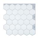 Azulejos adesivos para backsplash HOMEART, 10 folhas, branco hexagonal, 25 x 25 cm
