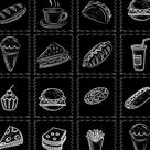 Azulejos Autocolante Retro Lanche Giz Para Cozinha Azulejos Autocolante Retro Lanche Giz Para Cozinha