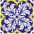 Azulejos Colonial Português em porcelana decorativo kit com 12 peças