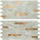 Azulejos de parede AULIGET Faux Stone Mármore Marrom Claro PVC x20