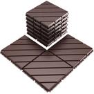 Azulejos de piso VANCASTLE Interlocking 30x30cm, marrom escuro, pacote com 9