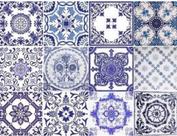 Azulejos de Porcelana Kit com 12 peças Colonial Português Alta Durabilidade