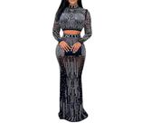B0122-Conjunto Bordado Pedraria Top Cropped Saia Longa Luxo Festa