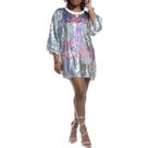 B0340-N-D2401-Camisa Blusa Camisão Bata Oversize Paetê Preta Festa Balada Alongada