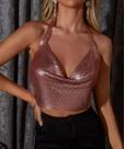 B0422- Blusa Top Cropped Metalizado Brilho Festa Balada Carnaval B0422- Blusa Top Cropped Metalizado Brilho Festa Balada Carnaval