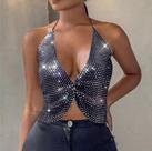 B0423- Blusa Top Cropped Bordado Brilho Festa Balada Carnaval Sexy B0423- Blusa Top Cropped Bordado Brilho Festa Balada Carnaval Sexy