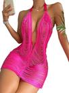 B0427-Vestido Festa Balada Sexy Decote Colado Chique Liso Jl795 B0427-Vestido Festa Balada Sexy Decote Colado Chique Liso Jl795