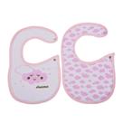 Babador 2pçs com botão pressão estampa nuvem rosa Babador 2pçs com botão pressão estampa nuvem rosa