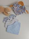 Babador bandana atoalhado / kit com 4 em tons de azul