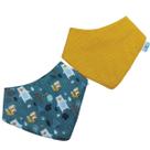 Babador Bandana atoalhado para bebê Slim menino e menina kit 2 peças