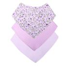 Babador Bandana Bebê Kit Com 3 Menina Floral Lilás