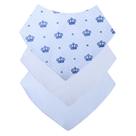 Babador Bandana Bebê Kit Com 3 Menino Coroa Azul