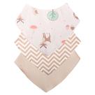 Babador Bandana Bebê Kit Com 3 Unissex Bosque Bege
