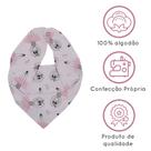 Babador Bandana Bebe Recem Nascido Menina Estampa Bailarina Rosa Antialérgico Algodão Alimentação Maternidade Enxoval Acessorio Fotos Baby Deluxe