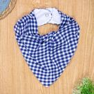Babador Bandana com Estampa Xadrez Azul Babador Bandana com Estampa Xadrez Azul