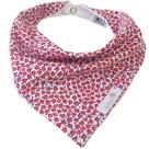 Babador bandana floral miúdo vermelho