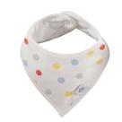 Babador Bandana Impermeável em Tecido Marfim Bolinhas Coloridas Zip Toys