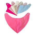 Babador Bandana Impermeável - Kit com 3 (tons de rosa e variadas)