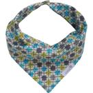 Babador bandana losango turquesa e verde