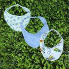 Babador Bandana Menino Bebê 100% Algodão kit com 3