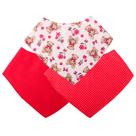 Babador Bandana Para Bebê Kit 3 Peças Menina Ursinho Vermelho Babador Bandana Para Bebê Kit 3 Peças Menina Ursinho Vermelho