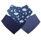 Babador Bandana Para Bebê Menino Céu Marinho Kit Com 3